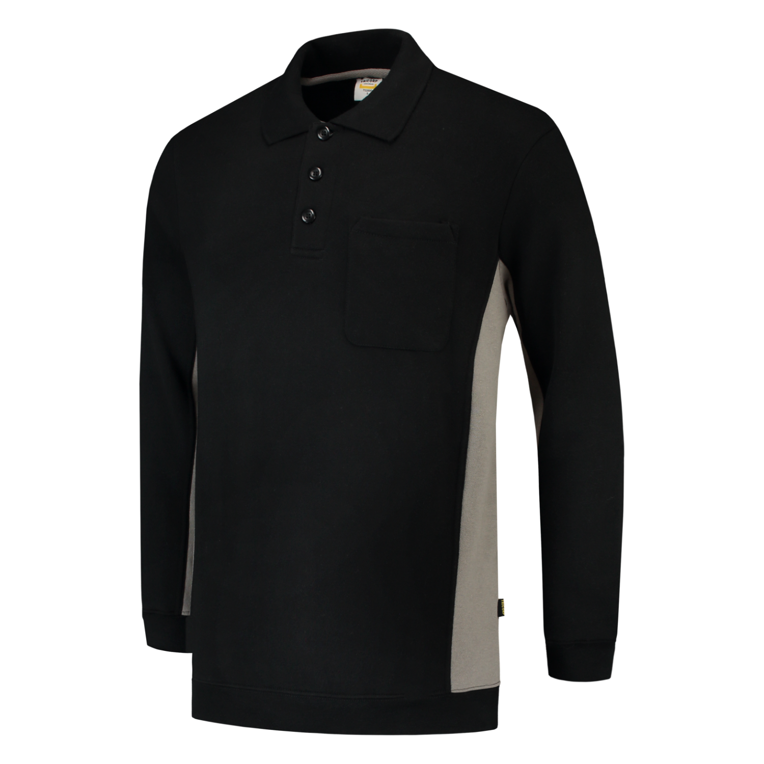 302001blackgreyside Tricorp - Polosweater Bicolor Borstzak - Afbeelding 1